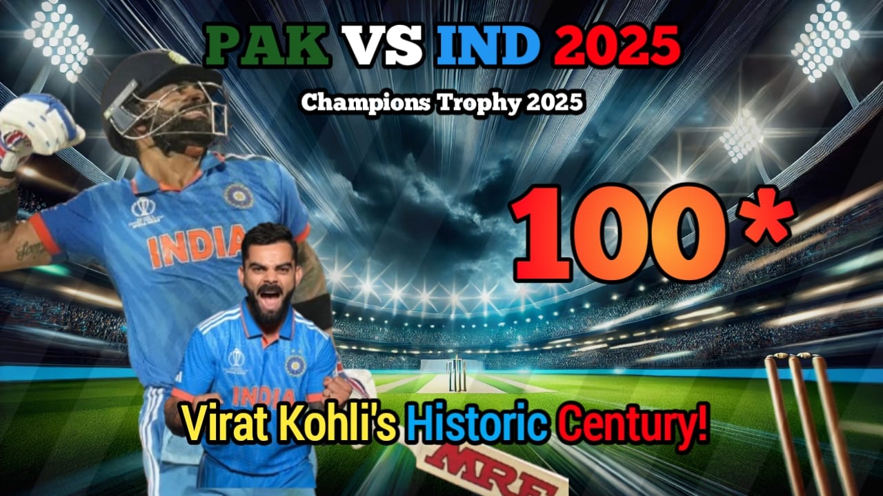 Virat Kohli celebrating his century against Pakistan in Champions Trophy 2025