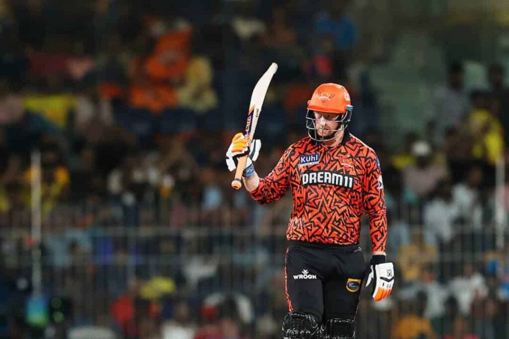 Heinrich Klaasen hitting a massive six during SRH vs RR match.