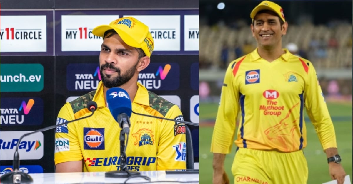 Ruturaj Gaikwad in a press conference discussing MS Dhoni’s retirement in IPL 2025.